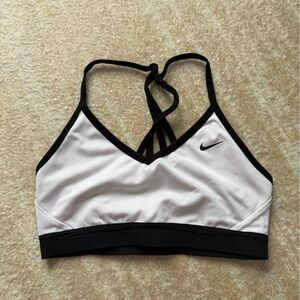 Nike Women's Black and White Strappy Sports Bra